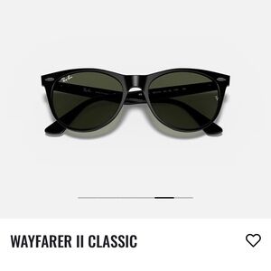 Ray-Ban Women's Wayfarer II Sunglasses in Black with Green Lenses